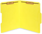50 Assorted Color Fastener File Folders - 1/3 Cut Reinforced Tab - Durable 2 Prongs Bonded Fastener Designed to Organize Standard Medical Files, Law Client Files, Office Reports - Letter Size