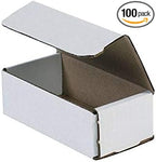 Secure Seal Shipping Boxes - 6x3x2" Mailers - White Foldable Corrugated Cardboard Packaging for Mailing, Moving, Storage, and Organizing - Strong Lightweight Foldable (Bulk 100 Pack)