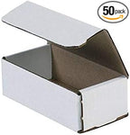 Secure Seal Shipping Boxes - 6x3x2" Mailers - White Foldable Corrugated Cardboard Packaging for Mailing, Moving, Storage, and Organizing - Strong Lightweight Foldable (Bulk 50 Pack)