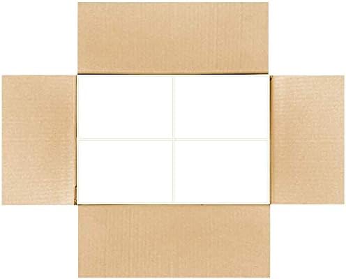 Gemo 4x6 inch Thermal Labels, Pack of 6000, 2 Stacks Fanfold, White Perforated, Permanent-Adhesive, Compatible with Zebra, Elton, UPS