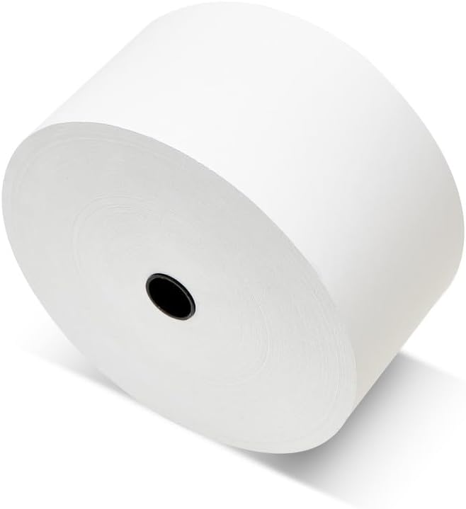 ATM Thermal Paper Rolls - 3 1/8" x 815' Heavy, 8 Rolls (1 Case), Biodegradable, Glossy, White, A5, 8000 Sheets, 70gsm