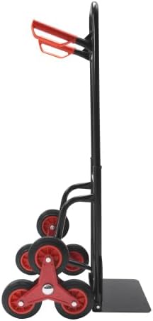 【LuckyNote】 Folding Stair Climbing Dolly, 330 Lb Capacity Manual Truck Heavy-Duty Stair Climbing Hand Truck Trolley with Telescoping Handle and 6 Wheels,17.2x17.3x48.2 inches