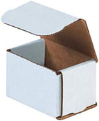 Secure Seal Shipping Boxes - 3x2x2" Mailers - White Foldable Corrugated Cardboard Packaging for Mailing, Moving, Storage, and Organizing - Strong Lightweight Foldable (Bulk 100 Pack)