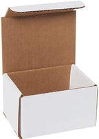 Secure Seal Shipping Boxes - 5x4x3" Mailers - White Foldable Corrugated Cardboard Packaging for Mailing, Moving, Storage, and Organizing - Strong Lightweight Foldable (Bulk 50 Pack)