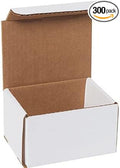 Secure Seal Shipping Boxes - 5x4x3" Mailers - White Foldable Corrugated Cardboard Packaging for Mailing, Moving, Storage, and Organizing - Strong Lightweight Foldable (Bulk 300 Pack)