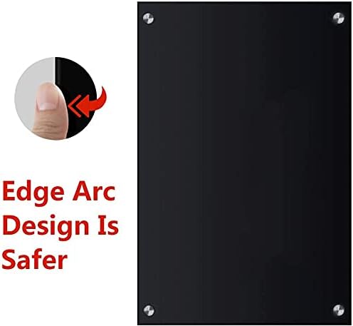 72" x 48" Black Extra Large Glass Whiteboard 6' x 4' Frameless Tempered Black Dry Erase Board with Marker Tray for Interactive Office, Wall Mounted Frosted Glass White Board