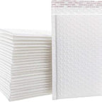 Water Resistant Bubble Envelope Mailers [25 Pack] 4 inch x 7 inch #000 White Poly Padded Shipping Envelopes Self Sealing Cushioned Packaging Bags
