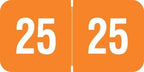 2025 Year Labels, Doctor Stuff 2025 Chart Stickers, Orange/White Color Coded, Reynolds & Reynolds Style, USA Made Year Stickers for End Tab File Folders, 500/Roll, 1 Roll, 3/4" x 1-1/2"