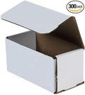 Secure Seal Shipping Boxes - 6x3x3" Mailers - White Foldable Corrugated Cardboard Packaging for Mailing, Moving, Storage, and Organizing - Strong Lightweight Foldable (Bulk 300 Pack)