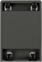 Pemberly Row 20" 2-Drawer Modern Metal Mobile Pedestal Filing Cabinet in Charcoal