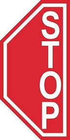 "Stop Left Side"- Durable Laminated Vinyl Floor Sign- Sign by Graphical Warehouse- 5S Safety and Security Signage, Visual Communication Tool (26x13")