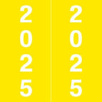 2025 Year Labels, Doctor Stuff 2025 Chart Stickers, Yellow Color Coded, IFC AFV Style, USA Made Year Stickers for X-Ray Jackets, 500/Roll, 1 Roll, 1-7/8" x 1-7/8"