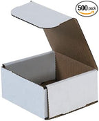 Secure Seal Shipping Boxes - 3x3x2" Mailers - White Foldable Corrugated Cardboard Packaging for Mailing, Moving, Storage, and Organizing - Strong Lightweight Foldable (Bulk 500 Pack)