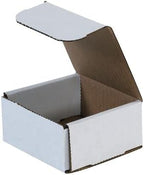 Secure Seal Shipping Boxes - 4x4x2" Mailers - White Foldable Corrugated Cardboard Packaging for Mailing, Moving, Storage, and Organizing - Strong Lightweight Foldable (Bulk 50 Pack)