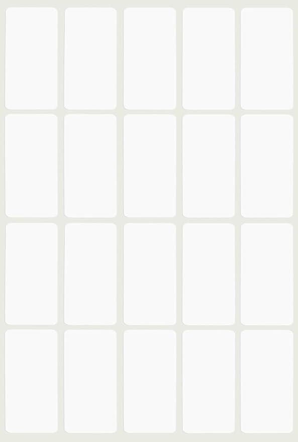 Royal Green Rectangle Folder File Labels 1.57 inch x 0.75 inch - White Color Coding Stickers (40mm x 19mm) - 100 Pack