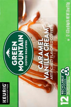 Green Mountain Coffee Roasters Caramel Vanilla Cream Keurig Single-Serve K-Cup pods, Light Roast Coffee, 12 Count