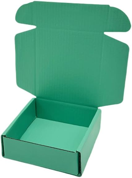 50 Pcs 6.3 x 6 x 1.6 inches Shipping Boxes for Small Business Cardboard Corrugated Mailer Boxes for Shipping Packaging Holidays Craft Gifts Giving Products (Mint green, 6.3 x 6 x 1.6")