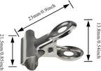 HAHIYO 0.87inch Silver Bulldog Clips Metal File Hinge Binder Clips Clamps Save Space Strong Spring Jaws Rock Solid Grip Book Lay Flat Deburred Edge for Hang Photos Wall Grid Dog Food 30PCS