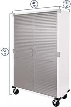 Heavy Duty Storage Solid Stainless Steel Cabinet with Lockable, Adjustable Shelf, Metal Garage Organizer (White, 48" W x 18" D x 72" H)