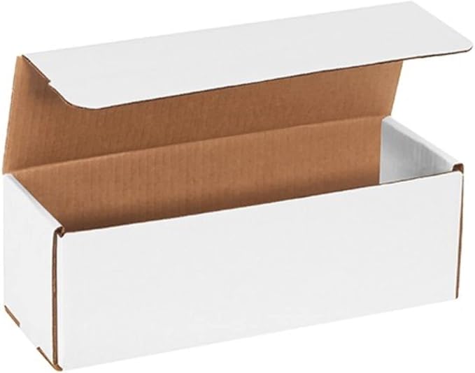 Secure Seal Shipping Boxes – 12x4x4" Mailers Pack of 300 - White Foldable Corrugated Cardboard Packaging for Mailing, Moving, Storage, and Organizing - Strong Lightweight Foldable