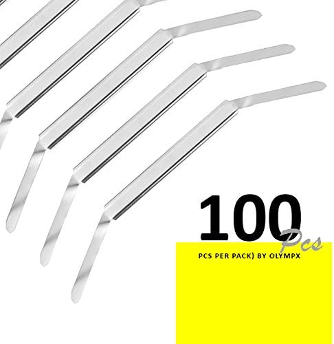 OLYMPX 100 Pcs of 2” Capacity Premium Metal Prong Paper Fastener Bases, 2.75 Inch Base for Paper File Clip Folder Accessories, Box of 100