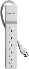 Belkin 6-Outlet Commercial Power Strip Surge Protector, 6ft Cord, 720 Joules, White