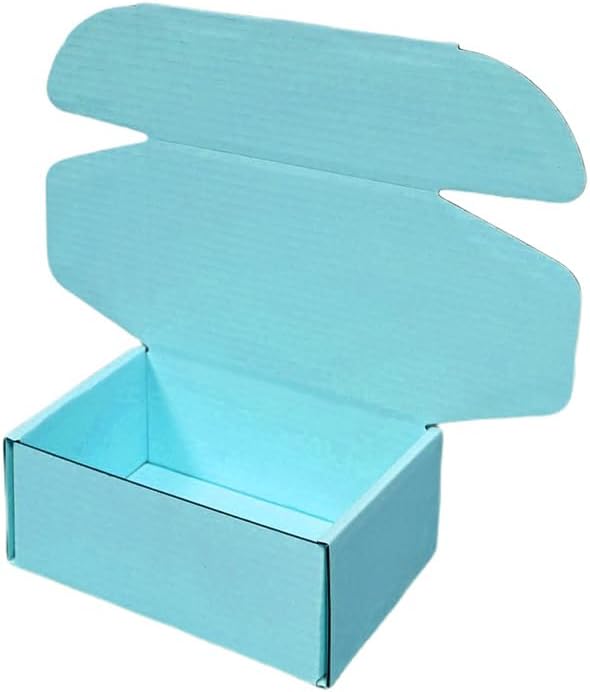 50 Pcs 4.3 x 3.1 x 2 inches Mini Size Corrugated Cardboard Gift Boxes Recyclable Shipping Boxes for Packing Jewelry Ornament Gift Craft Packaging Supplier (Sky Blue, 4.3 x 3.1 x 2")