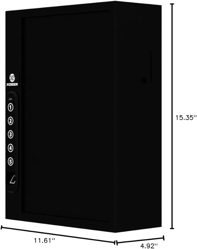 XDeer 60-Key Biometric Lock Box, Wall Mount with Anti-Theft Key Slot and Combo Lock for Hotels & Offices