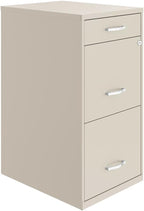 Scranton & Co Set of 2 18" D 3-Drawer Metal Filing Cabinet with Pencil Drawer