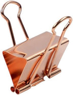 JAM PAPER Colorful Binder Clips - Large - 1 1/2 Inch (41 mm) - Rose Gold Binderclips - 12/Pack