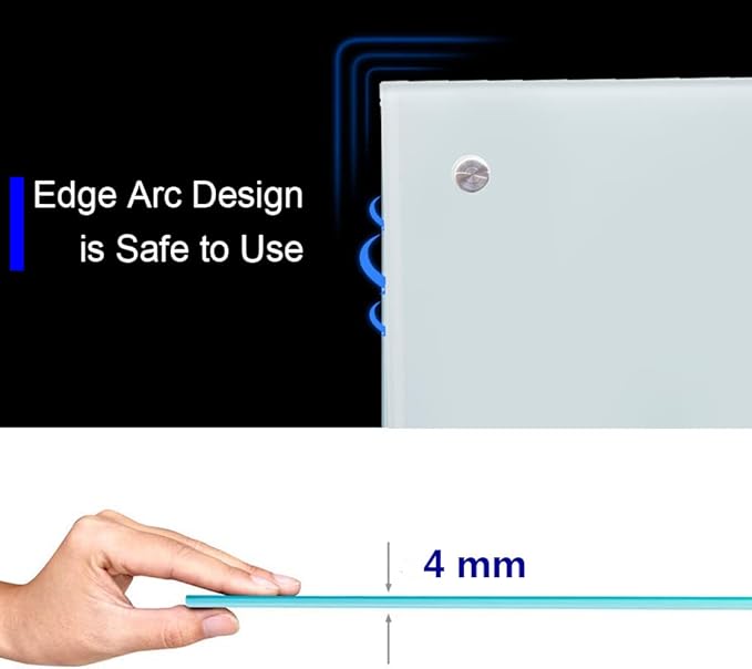 Dex Board 72" x 48" Large Glass Whiteboard Frameless Tempered Glass Dry Erase Board with Marker Tray for Interactive Office, Wall Mounted Frosted Glass Whiteboard