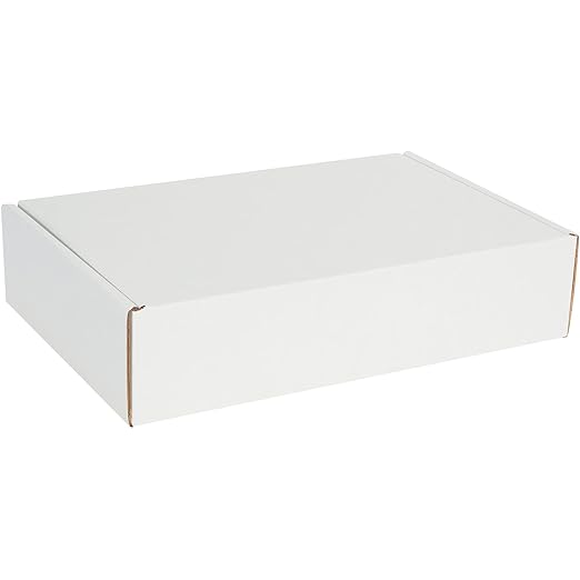 Box USA 17" Deluxe Shipping Boxes 17 1/8"L x 11 1/8"W x 4"H, 50-Pack - White Box Mailers for Packaging, Storage, Gifts or Bulk Business Orders