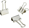 HAHIYO Binder Clips Paper Clamps Spring Steel Sturdy Medium 1.26 inches Width 0.39 Inch Capacity No Sharp Edges Heavy Duty Tight Grip Reusable Silver Metal Bright Finish for Home Office School 13 Pack