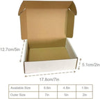 7x5x2 Shipping Boxes Set of 50, White Small Corrugated Cardboard Box, Mailer Box