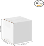 5x5x5 Small Shipping Boxes Set of 40, White Corrugated Cardboard Box for Small Business for Mailing Packaging Gifts