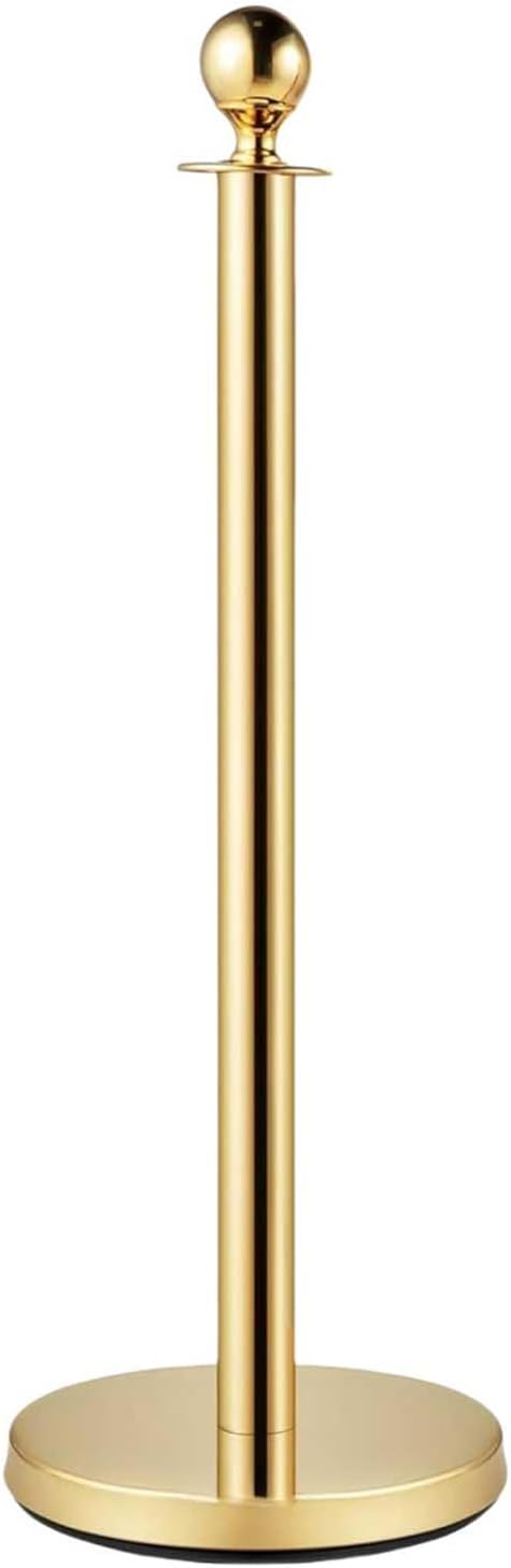 8PCS Gold Stanchion Posts with 5FT Red Velvet Ropes, Stainless Steel Crowd Control Barriers with Ball Tops, Elegant Queue Stanchions for Red Carpet, Party, Wedding, Theater & Exhibition