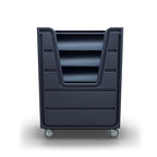 Meese 72P Commercial Laundry Linen Truck Cart, Polyethylene (HDPE), Poly Base, Bulk-Trux Mobile Laundry Cart with Two Swivel & Two Rigid Wheels, 38-Bushel / 48 Cu. Ft. Capacity, Black