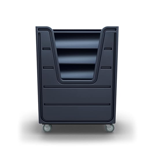 Meese 72P Commercial Laundry Linen Truck Cart, Polyethylene (HDPE), Poly Base, Bulk-Trux Mobile Laundry Cart with Two Swivel & Two Rigid Wheels, 38-Bushel / 48 Cu. Ft. Capacity, Black