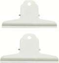 2PCS Extra Large Binder Clips Metal Bulldog Clips Large Paper Clamps Holder Chip Clips for Home School Office Drawing Bag White 4inch