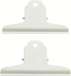 2PCS Extra Large Binder Clips Metal Bulldog Clips Large Paper Clamps Holder Chip Clips for Home School Office Drawing Bag White 4inch
