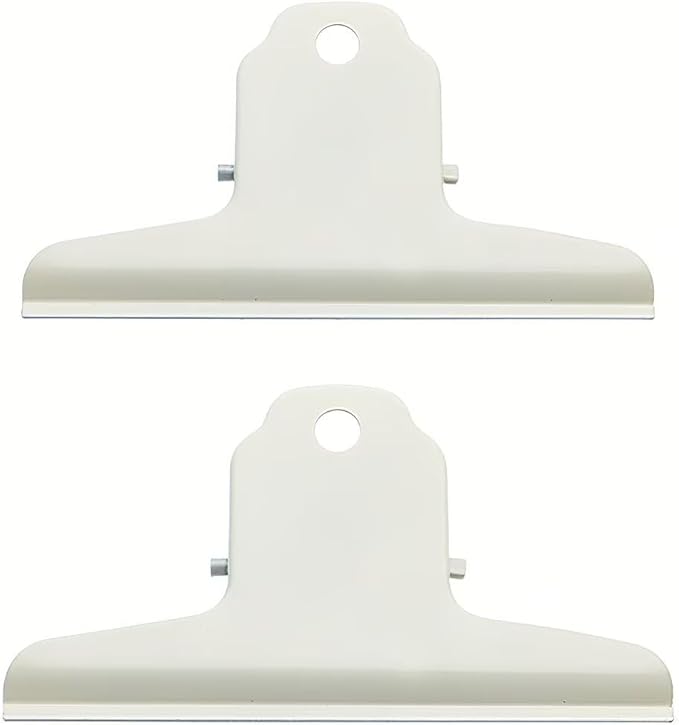 2PCS Extra Large Binder Clips Metal Bulldog Clips Large Paper Clamps Holder Chip Clips for Home School Office Drawing Bag White 3inch