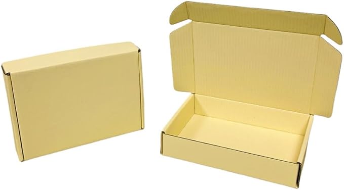 10 Pcs 11.8 x 7.9 x 3.2 inches Corrugated Cardboard Gift Boxes Recyclable Shipping Boxes for Mailing & Holidays, Wedding, Birthday, Gifts Packaging (Butter Yellow, 11.8 x 7.9 x 3.2")