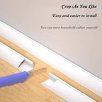 Self-Adhesive Corner Cord Cover, PVC Cable Floor Strip Protector, Wire Management Solution for Home Office, Black (Model NO.3) - Tidy Up Your Space!