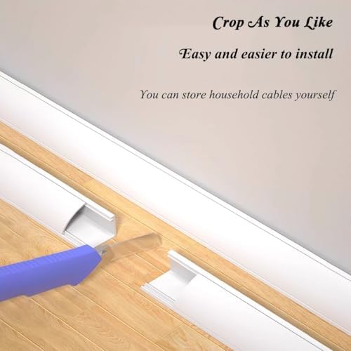 Self-Adhesive Corner Cord Cover, PVC Cable Floor Strip Protector, Wire Management Solution for Home Office, Black (Model NO.3) - Tidy Up Your Space!