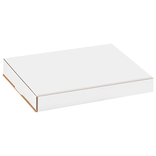 Box USA BM861 8"L x 6"W x 1"H, White (Pack of 50)