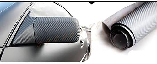 F & B LED LIGHTS Silver 3D Carbon Fiber Film Twill Weave Vinyl Sheet Roll Wrap (12" X 60", Silver)