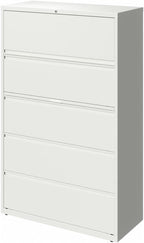 Pemberly Row 42-in Wide 5 Drawer Metal Lateral Filing Cabinet White