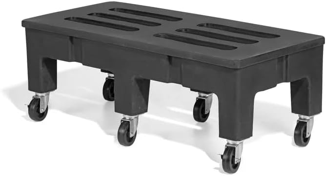 PolyMight Mobile Heavy-Duty Poly Dunnage Rack with Caster Wheels for Warehouses and Commercial Industrial Storage 48" x 22" x 16" with 900 lb Capacity