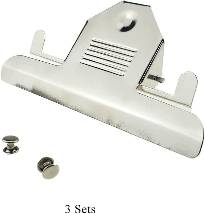HAHIYO 5.63 Inches Metal Clipboard Clips Grips 3 Pack Mountable Sturdy Strong Springs with Rivets Document File Wood Plastic Clips Board for Office School Home
