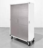 Heavy Duty Storage Solid Stainless Steel Cabinet with Lockable, Adjustable Shelf, Metal Garage Organizer (White, 48" W x 18" D x 72" H)